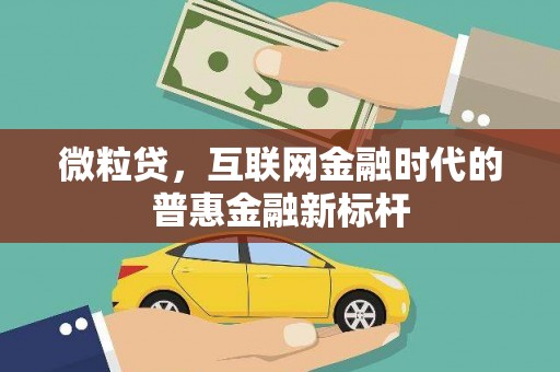 云梦微粒贷，互联网金融时代的普惠金融新标杆