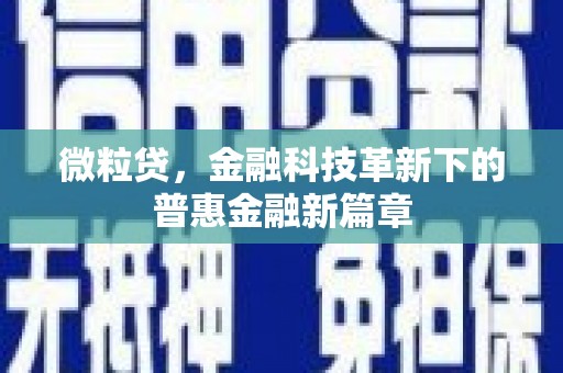 云梦微粒贷，金融科技革新下的普惠金融新篇章