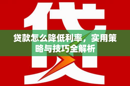 云梦贷款怎么降低利率，实用策略与技巧全解析