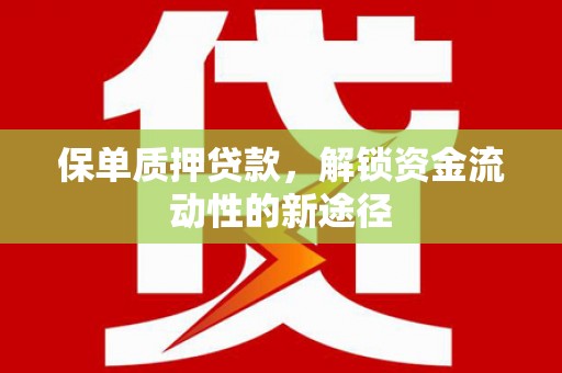 云梦保单质押贷款，解锁资金流动性的新途径