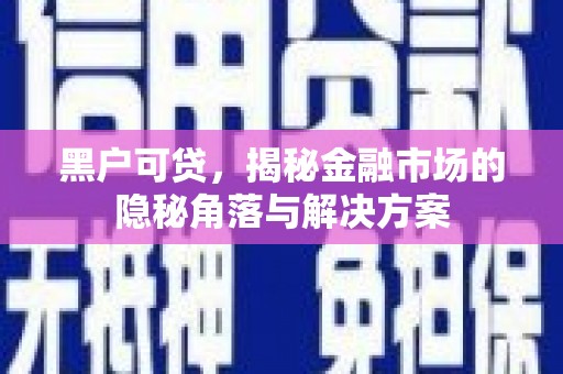 云梦黑户可贷，揭秘金融市场的隐秘角落与解决方案