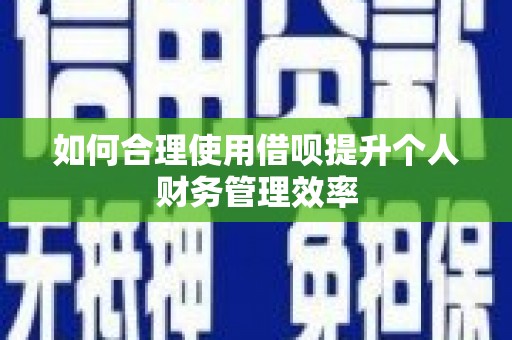 云梦如何合理使用借呗提升个人财务管理效率