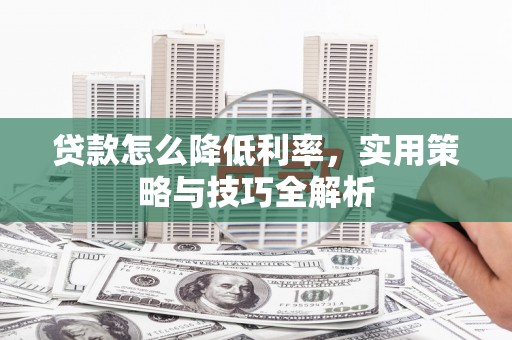 云梦贷款怎么降低利率，实用策略与技巧全解析