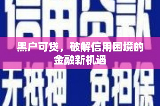 云梦黑户可贷，破解信用困境的金融新机遇